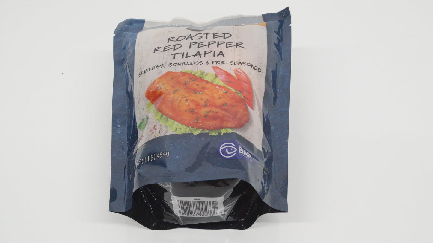 Roasted Red Pepper Tilapia (Skinless, Boneless & Pre-Seasoned) 1lb